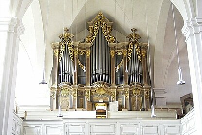 Petrikirche Freiberg, Silbermann organ equipped with Glacé leather from FILK Image source: FILK Freiberg