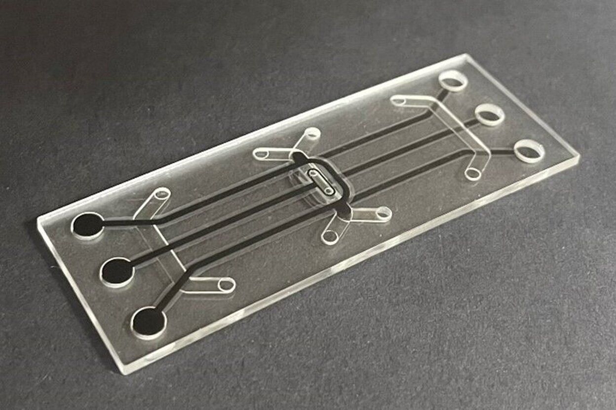 Technologiedemonstrator mit Kohlenstoffelektroden und Kammer für mikroskopische Analysen